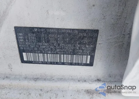 2021 Subaru Impreza Premium from USA, damaged, VIN 4S3GKAV61M3603653